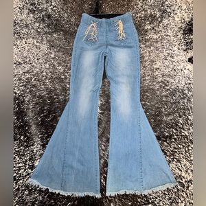 Tie Front Flare jeans